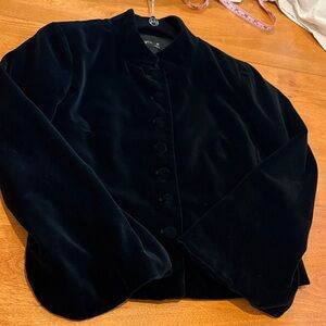 Agnes B Black Velvet Fitted Evening Jacket. Bell Sleeves